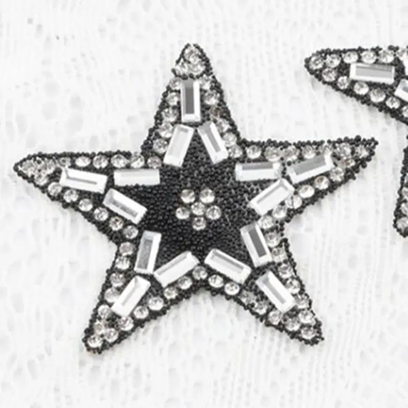 Exquisite Rhinestone Star Motifs Clothes Patches Sequined Shoes/hats/bags Appliques Iron Patch | Дом и сад