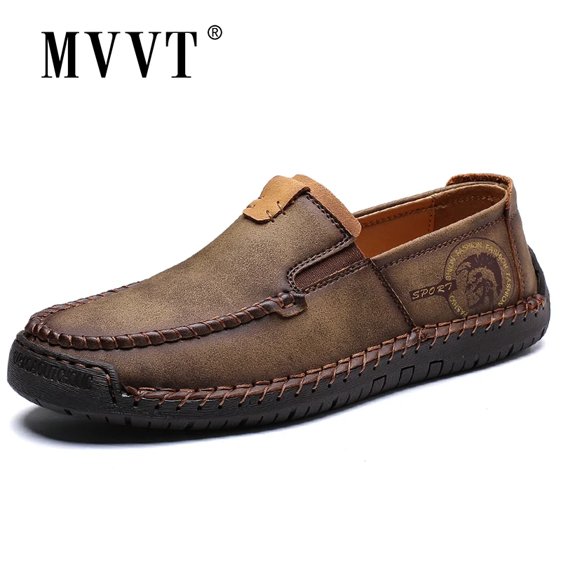 Classic Comfortable Leather Men Casual Shoes Slip On Loafers Split Flats Hot Sale Moccasins Plus Size | Обувь