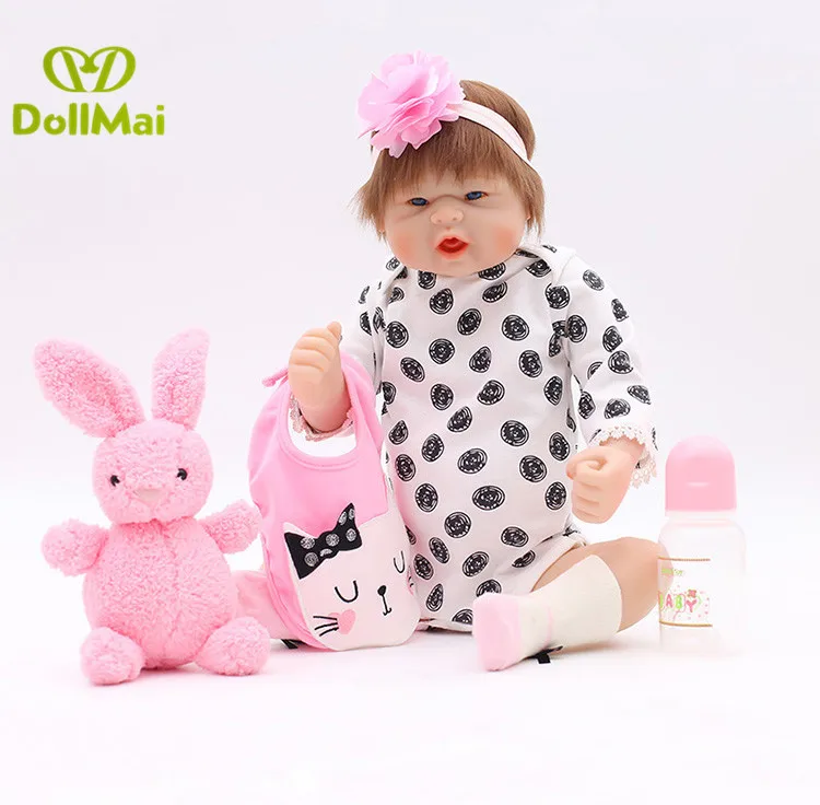 

Original DollMai reborn dolls 50cm full body silicone reborn baby girl dolls can bathe education toy doll gift for child