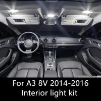 7pcs error free auto led bulbs car led lights kit white lamp interior light for audi a3 8v s3 2014 2016 car accessories