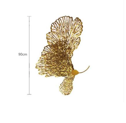 European Wrought Iron Butterfly Flower Wall Hanging Hotel Porch Wall Mural Decoration Livingroom Model Room Wall Sticker Crafts - Цвет: style5