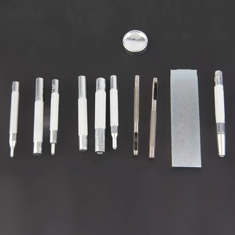 11 шт./компл. Металл Кожа Craft Tool Die перфорация защелки Установка комплект заклепки