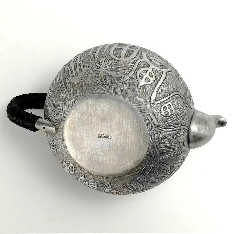 Чистое серебро изысканны teteapot чайники чайная чашка китайский чайный набор кунг