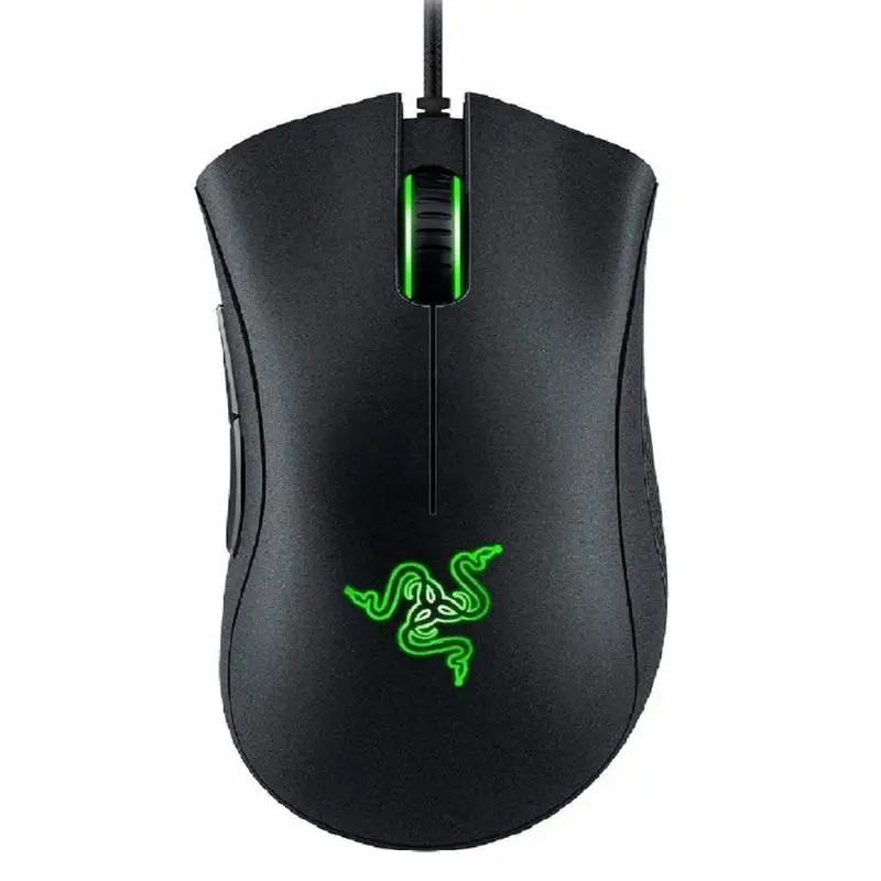 Черный Razer DeathAdder Эфирная Проводная игровая мышь USB 5 программируемых кнопок 6400 dpi оптический сенсор эргономичные Мыши для ПК компьютера - Цвет: Черный