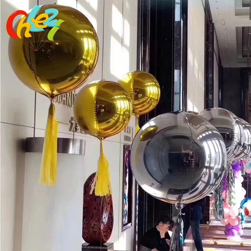 Гелиевые надувные шары 1 шт. 18 дюймов 22 дюйма 32 золото серебро 4D круглые воздушные
