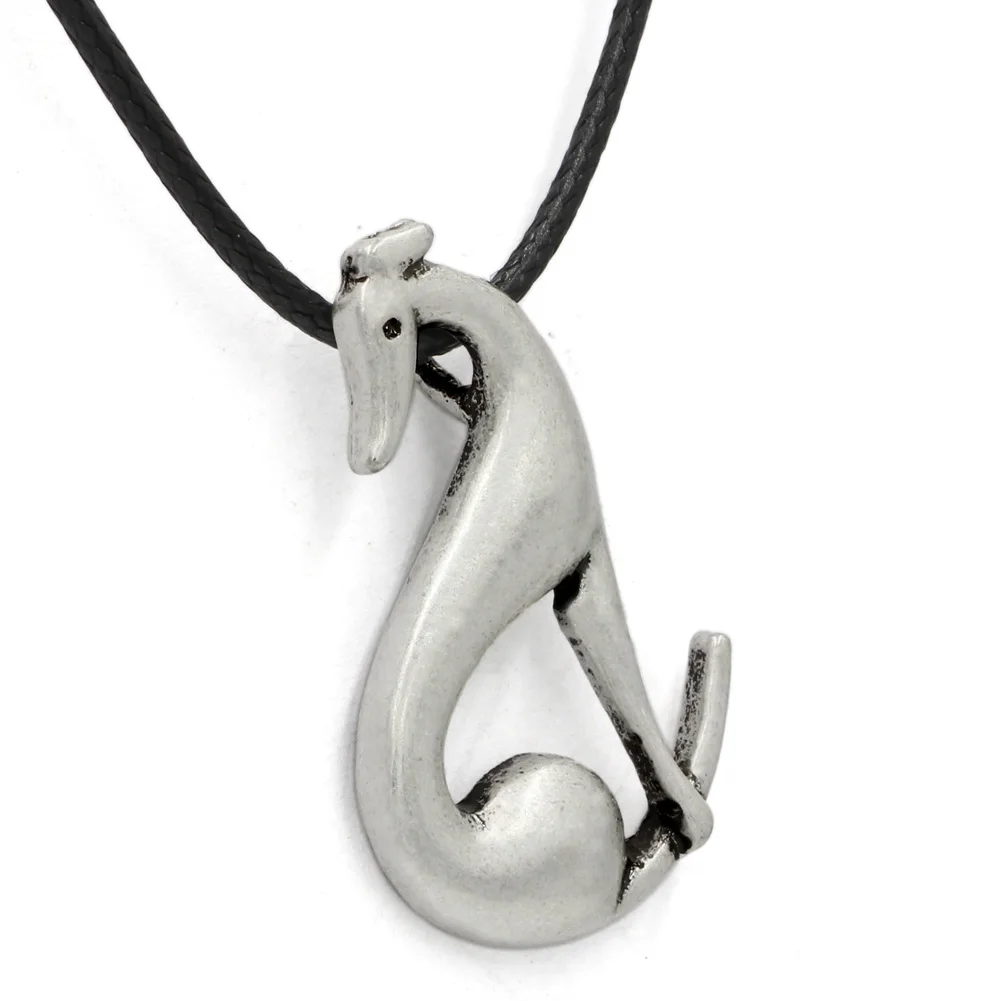 Youe shone сидящее серое ожерелье кулон гончая итальянская собака подвески