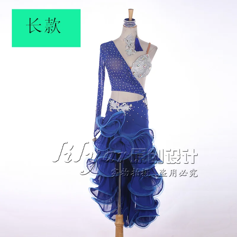 Женский длинный костюм для латиноамериканских танцев|latin dance costumes|latin danceorange dress |
