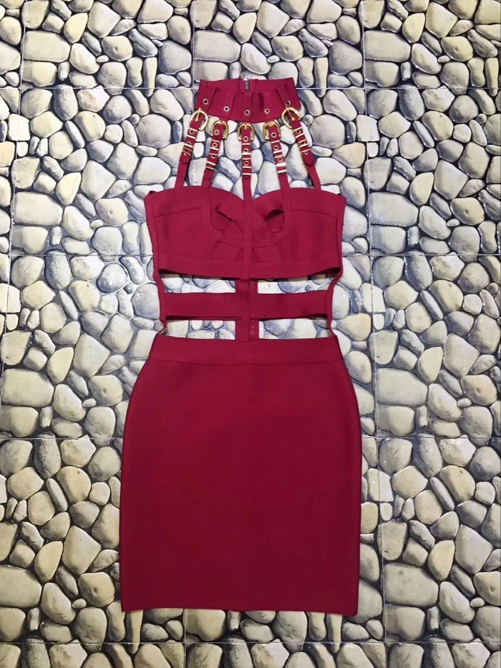 High Quality Black Luxury Eyelet Cut Out Celebrity Rayon Bandage Dress Evening Party | Женская одежда