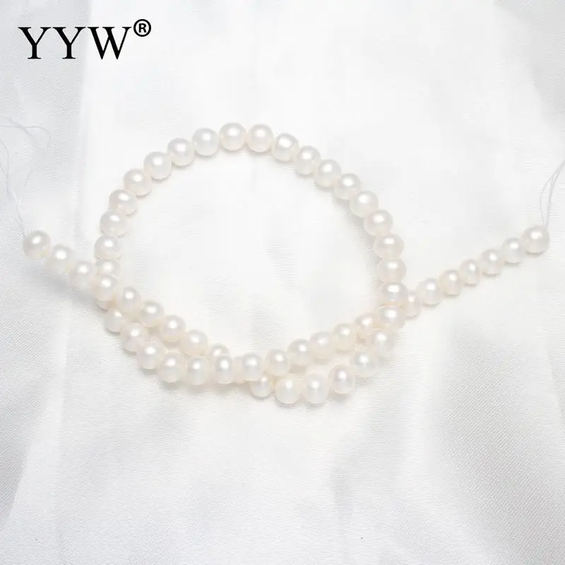 Cultured Potato Freshwater Pearl Beads Natural White 7-8mm Approx 0.8mm Sold Per 15 Inch Strand | Украшения и аксессуары