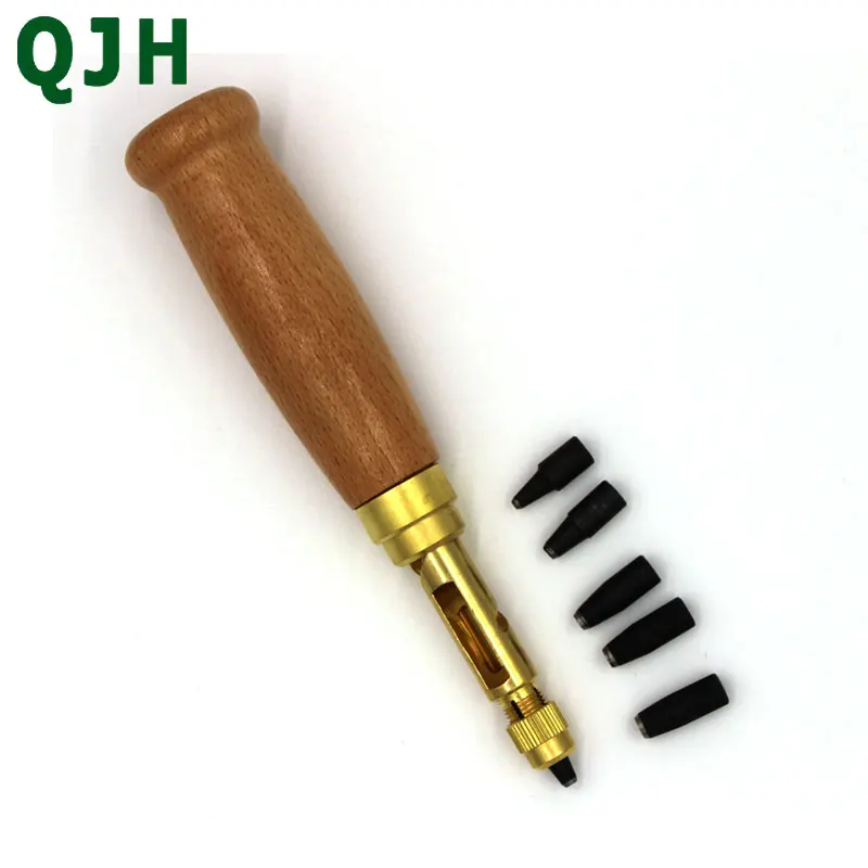 

5 Hole Sizes Automatic Belts Screw Punch Mute Rotary Punching Steel Belt Hole Leather Craft Tools Hole Punchers Cutter Sewing