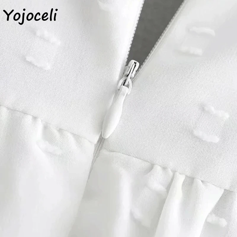 Yojoceli женский жаккардовый в горошек шифоновый комбинезон кружевной лоскутный с