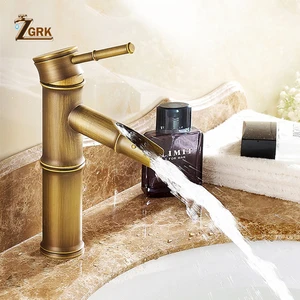 zgrk bathroom faucet brass basin faucets luxury tap tall bamboo hot cold water with two pipes kitchen outdoor garden wc taps free global shipping