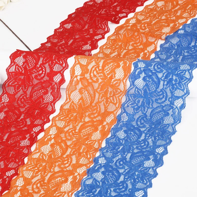 Эластичная кружевная лента 18 цветов 5 ярдов 8 см Швейные аксессуары для одежды