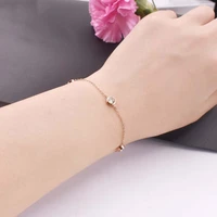 miara l 2018 high quality direct fashion rose gold three stone bracelet titanium steel jewelry