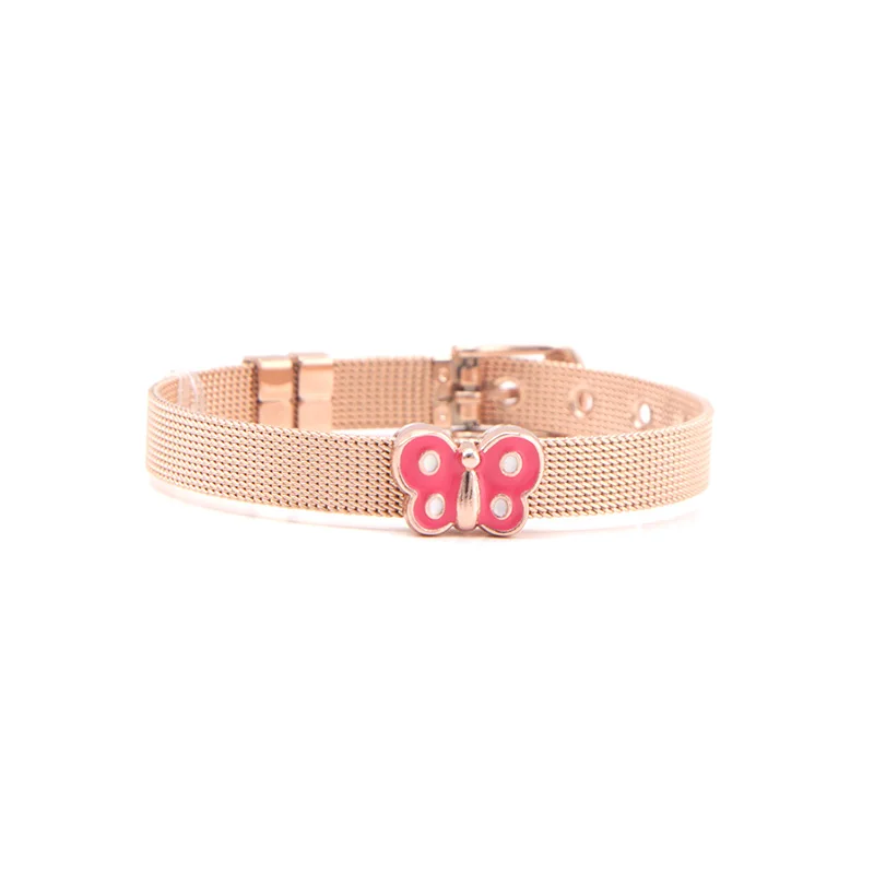 Somsoar Jewelry розовое золото DIY Слайд Подвески из нержавеющей стали сетки браслет браслеты для подарок ко Дню Святого Валентина