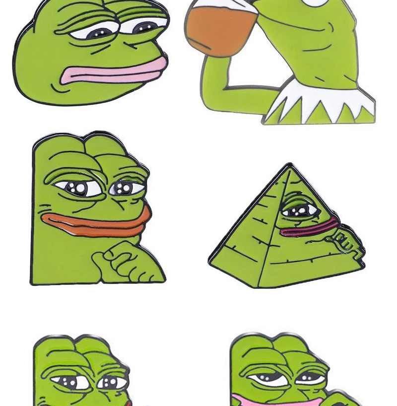 Pepe the frog Brooch sad weird expression Enamel pin feeling bad man Good man lapel badge popular Culture frog Brooches jewelry
