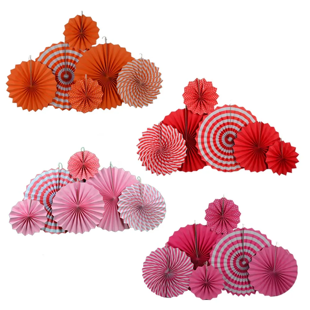 Украшение для свадебной вечеринки 6 шт. смешанный размер ярко розовый комплект