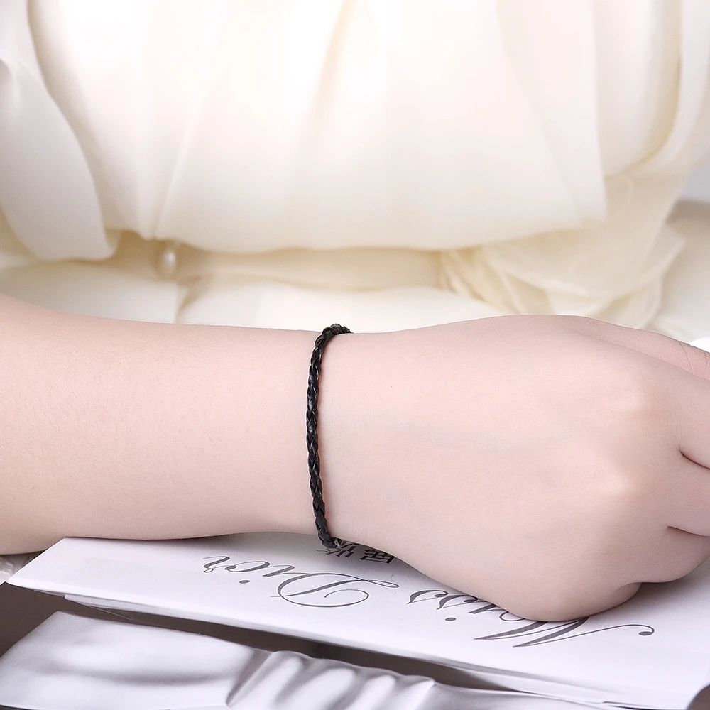 Лидер продаж черные браслеты Kinitial из натуральной кожи браслет с подвесками