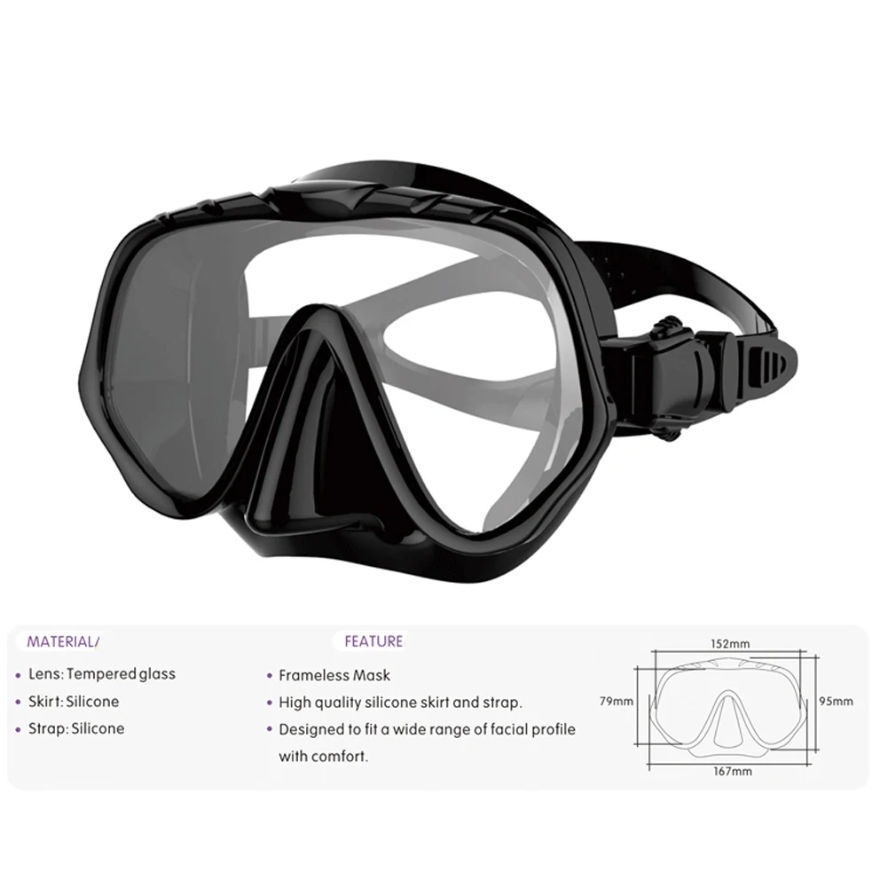 

Hot Diving Goggles Waterproof Clear Vision Silicone Seal Strap Swimming Glasses DO2