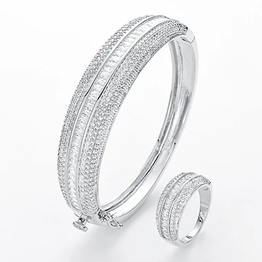 white gold Hadiyana2018 новые роскошные свадебные королева ручной работы украшения блеск кубического циркония дамы медь браслеты юбилей подарки BS3001 - Окраска металла: white gold