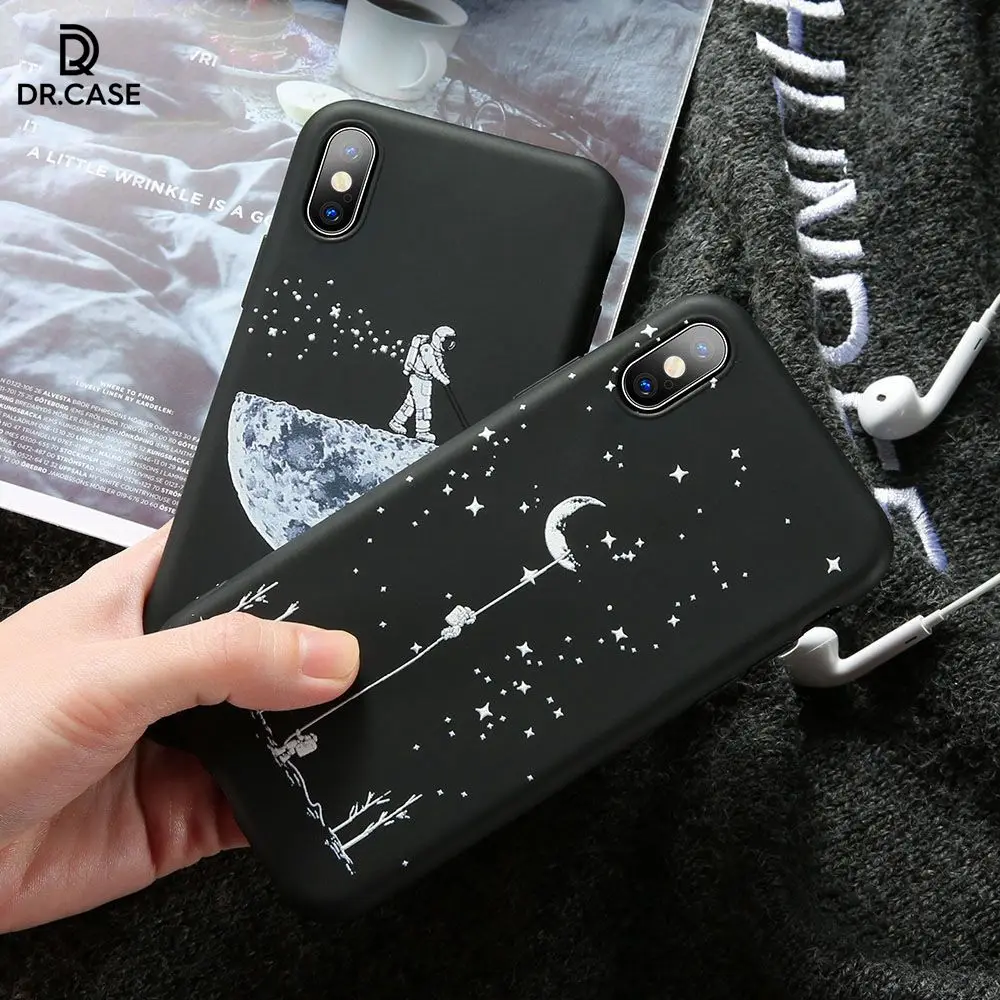 DR. чехол фантастический Космический Чехол для iPhone 8 XR 7 Plus 6 Moon астронавт матовый XS