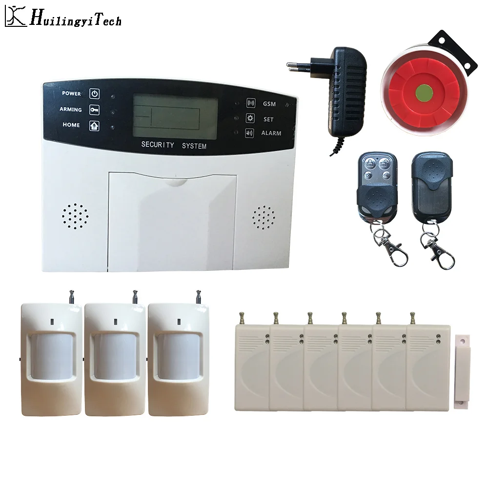

3Wireless PIR 6Door Magnet Sensor Gsm Alarm System GSM SMS Home Burglar Proof Security Alarm System House Gsm Security System
