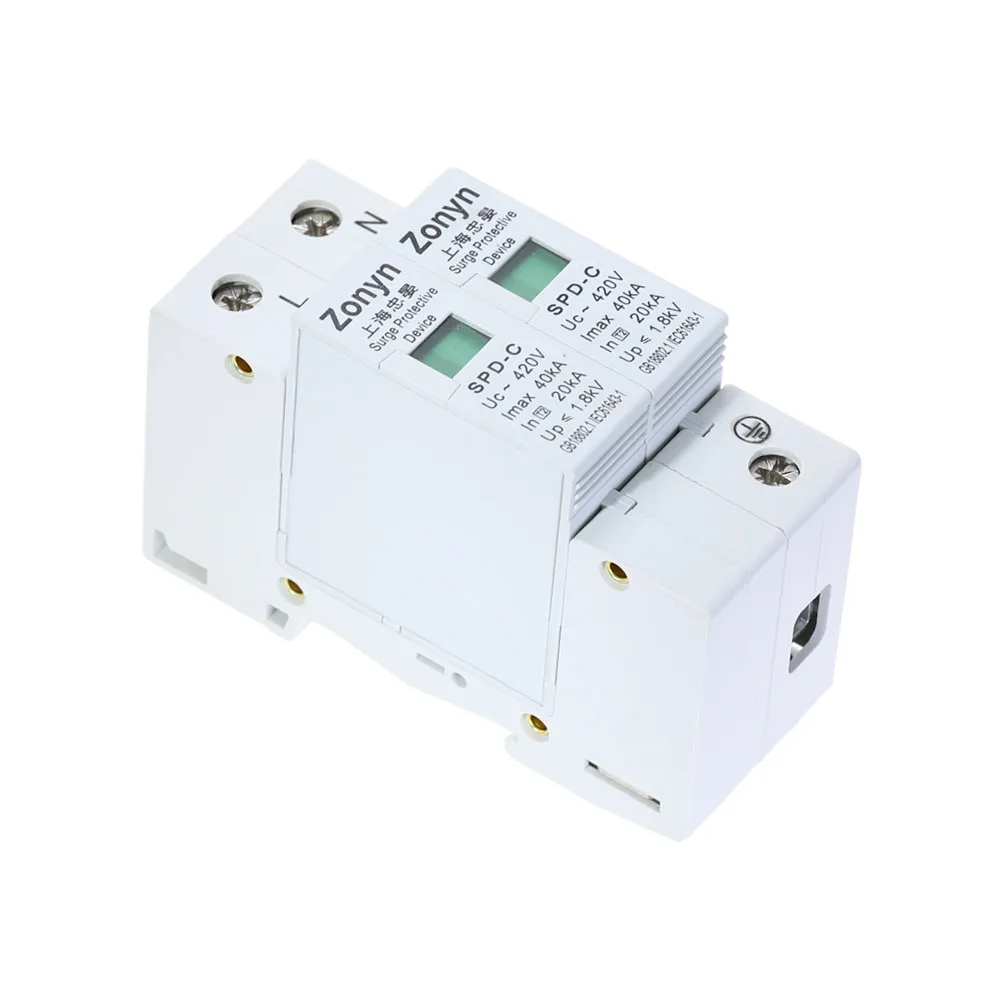 Защитное устройство от перенапряжения 1 шт. высокое качество 2P SPD 420 в 20KA ~ 40KA House 1P +