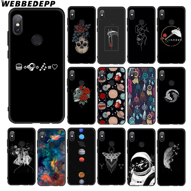 WEBBEDEPP Move Space Skull Girl Soft Case for Xiaomi 9 8 SE 6 A1 A2 Lite MIA1 MIA2 MI8 MI6 MAX 3 POCOPHONE F1 |