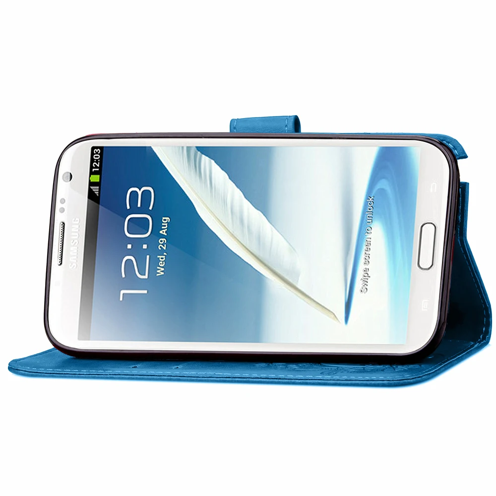 Чехол для Samsung Galaxy Note 2 Note2 N7100 5 "флип кейс из искусственной кожи ТПУ чехол с