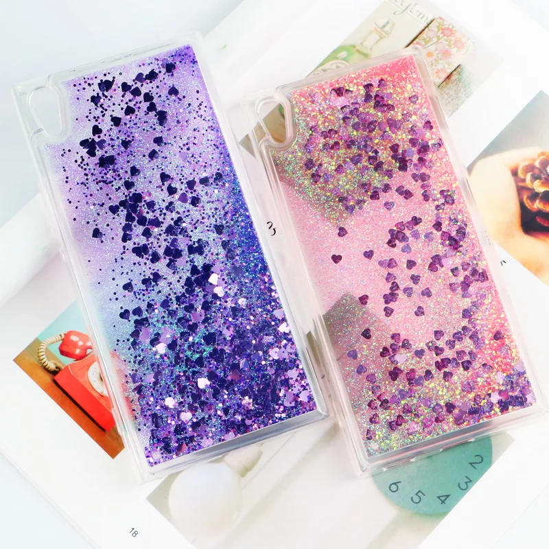 NOWAL Liquid Quicksand Stars Love Heart Glitter Case For Sony Xperia XA2 XZ2 L1 XA XA1 Ultra XZ1 Compact XZ Premuim Soft Cover |