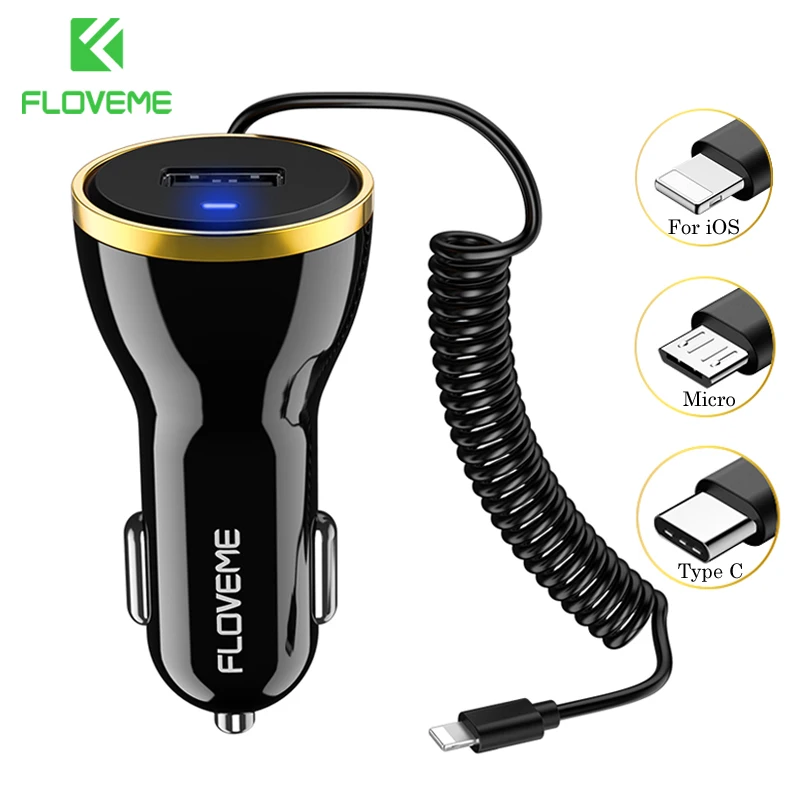 Автомобильное зарядное устройство FLOVEME USB для iPhone X 8 7 Plus универсальное
