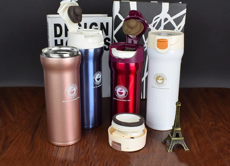 Hot Quality Double Wall Stainless Steel Vacuum Flasks 350ml 500ml Car Thermo Cup Coffee Tea Travel Mug Thermol Bottle Thermocup | Дом и сад