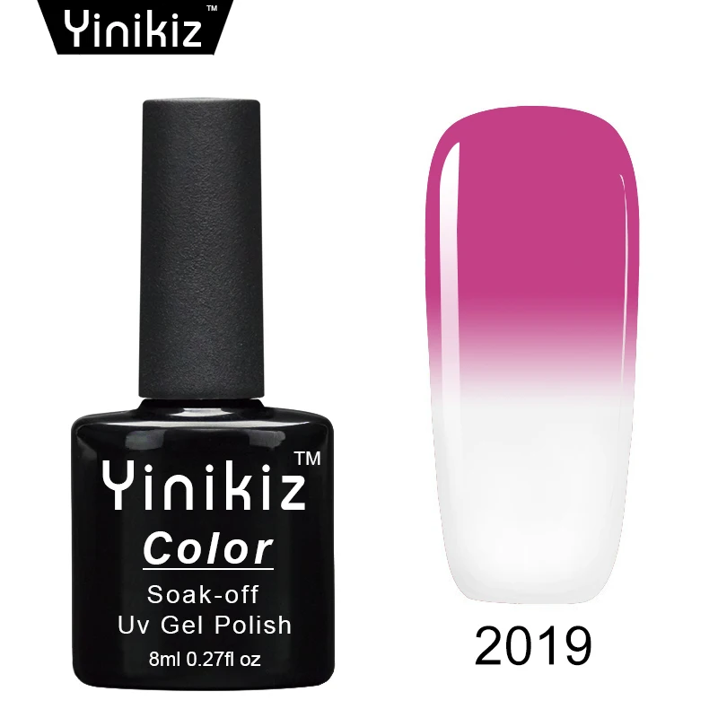 2019 Yinikiz термо-Гель-лак для ногтей, меняющий температуру, с эффектом замачивания, с цветным эффектом, СВЕТОДИОДНЫЙ УФ-лак для ногтей - Цвет: 2019