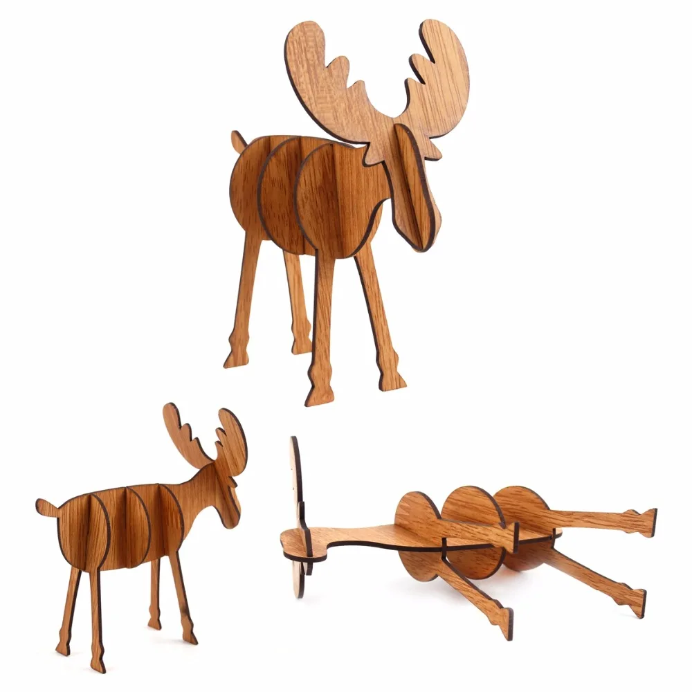 FengRise 1 шт. Рождественский деревянный олень креативный подвеска сделай сам