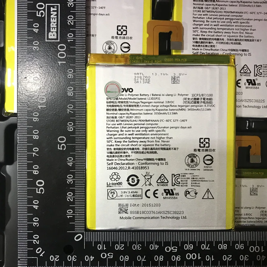 Аккумулятор 3450-3550 мАч для lenovo LePad S5000 S5000H Pad A3500 планшетный ПК L13D1P31 tab 2 A7-30+ номер отслеживания