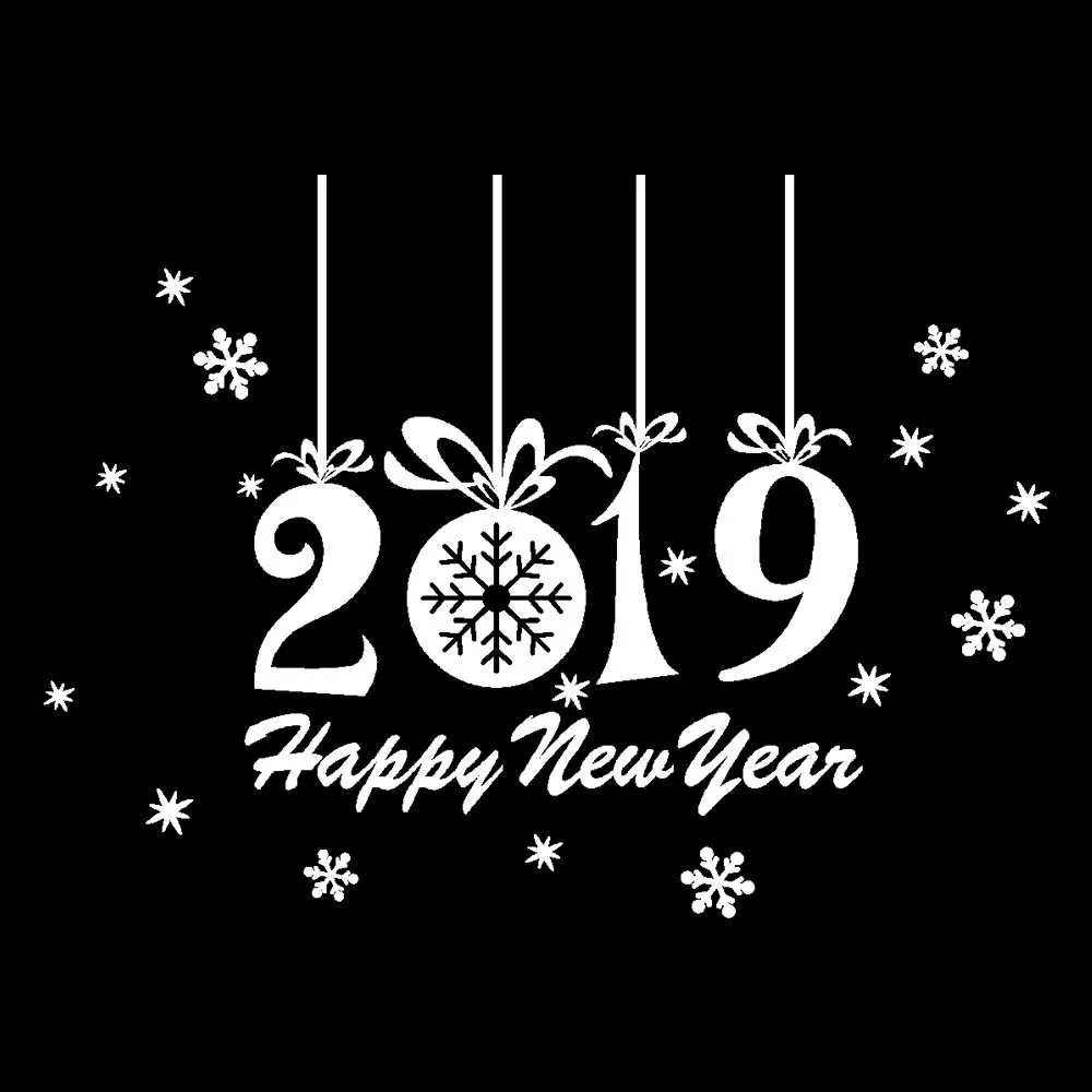 2019 Новый год Рождественские снежинки стикеры на стену дома витрин магазинов