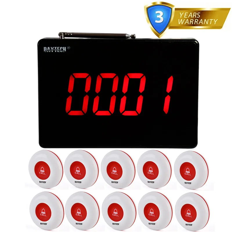 DAYTECH Ресторан вызова системы гость очереди пейджер 1 шт. панель передатчик 10 433 МГц