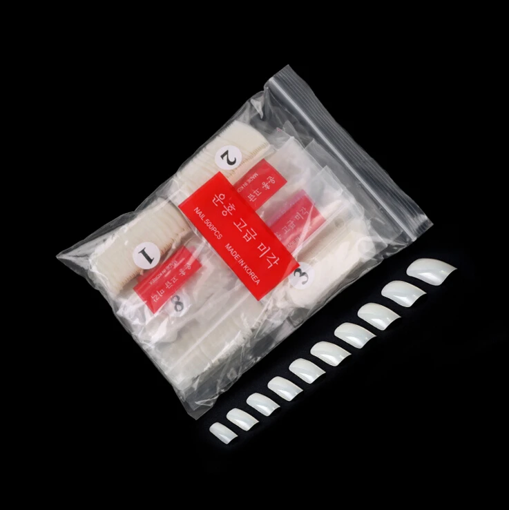 Новые 500 шт./упак. Натуральные Цветные накладные ногти с квадратной головкой для