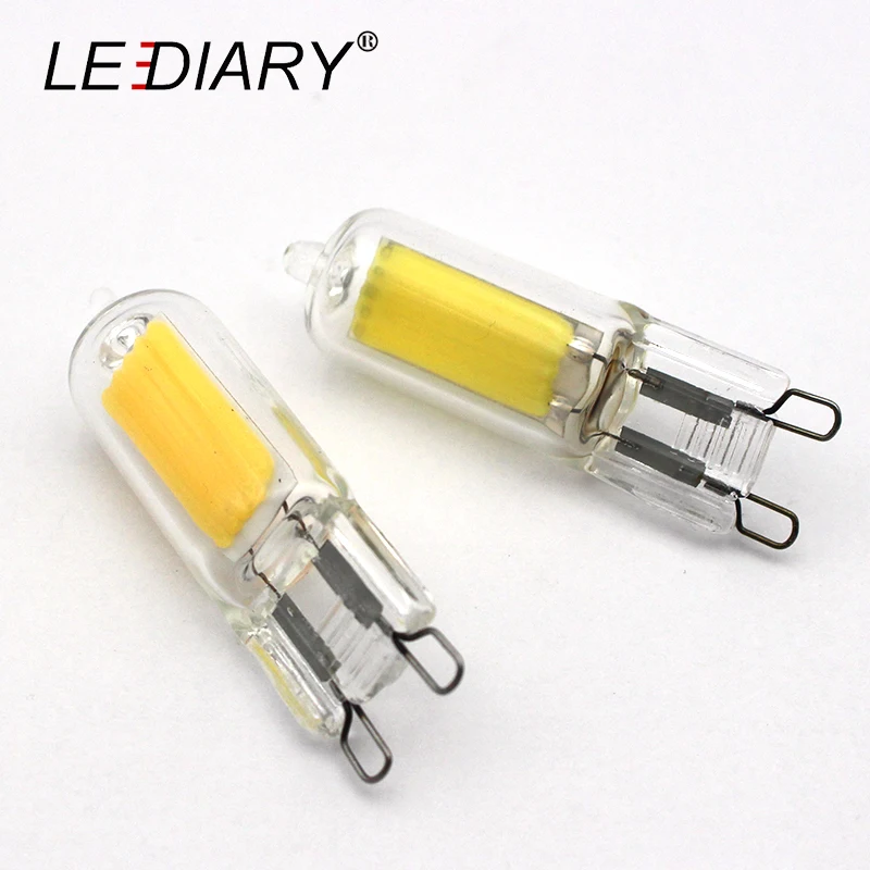 Светодиодные лампы LEDIARY 10 шт./лот COB G9 для люстры внутреннее освещение 220 240 в 2 вт