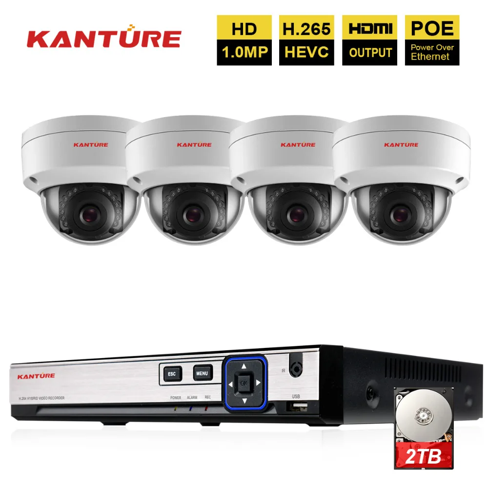 H.265 4CH 5MP CCTV видеонаблюдение комплект 1080 P 2MP безопасности Камера Системы POE NVR 4 шт.