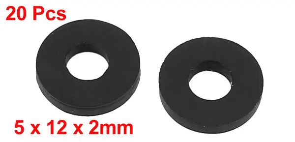 5 x 12 x 2mm Uxcell 20 шт уплотнительное кольцо круглой формы прокладка шланга плоский резиновый материал шайба много для крана втулка черный - Цвет: 5 x 12 x 2mm