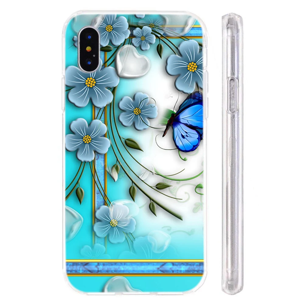 Soft Phone Case For iPhone 6 7 8 plus XS Max Covers TPU Colorful Landscape Flora Painted Fundas X XR Z009 |