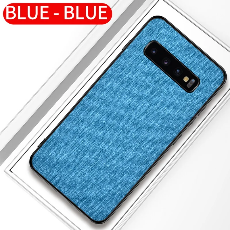 Light Blue Роскошный тканевый чехол для телефона для samsung Galaxy S10 5G S10e S9 S8 Plus S7 Edge, тонкий мягкий бампер, Жесткий Чехол из поликарбоната - Цвет: Light Blue