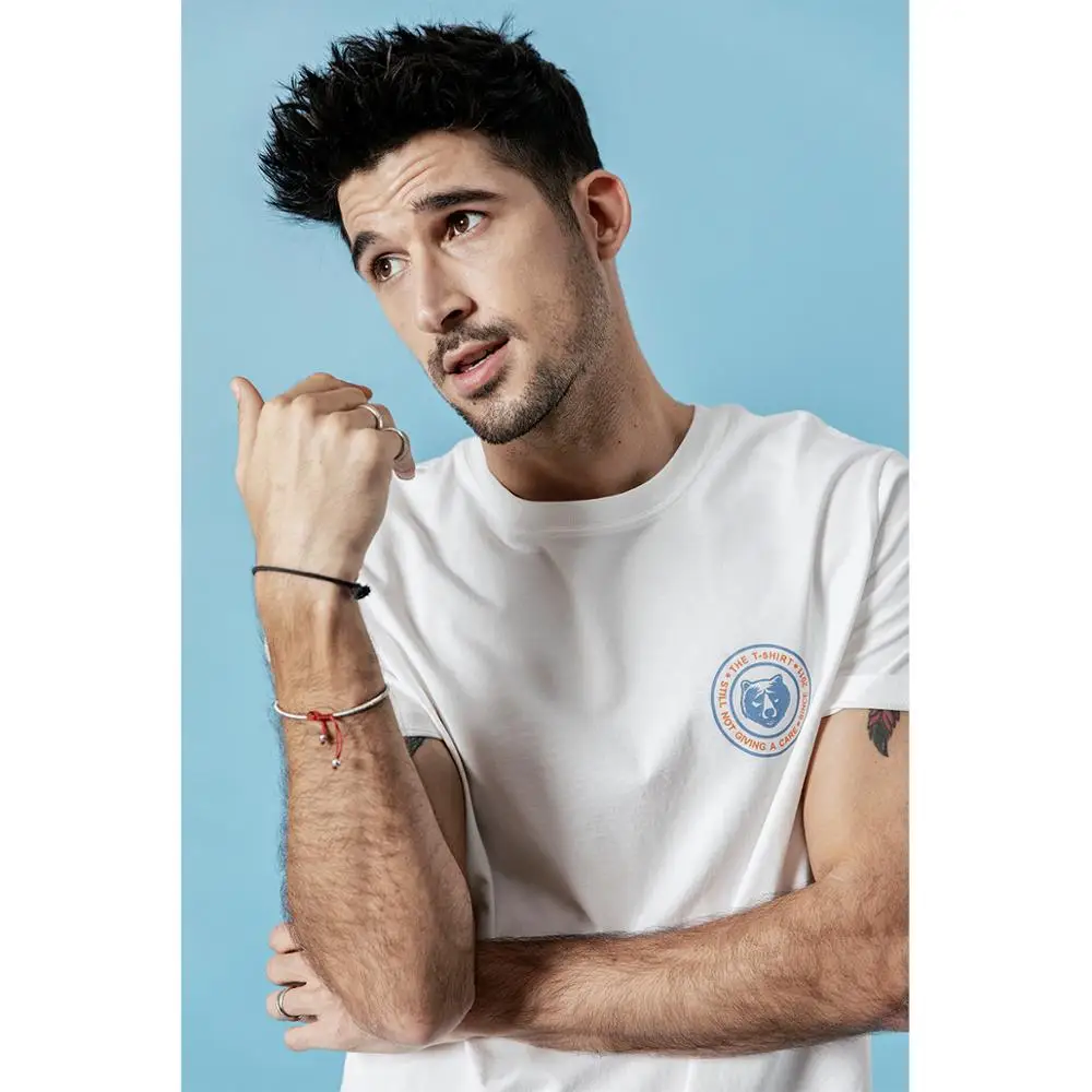 SIMWOOD 2019 летняя новая повседневная мужская футболка с принтом на спине модная из