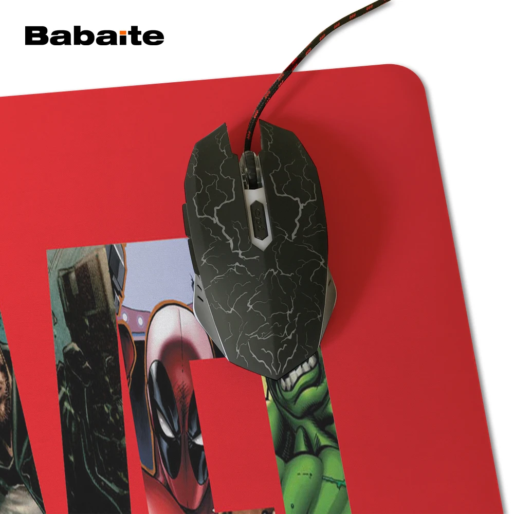 Babaite модный дизайн большой резиновый коврик для мыши красный фон Marvel Comics дизайн большой лучший комфорт игры Супергерои коврики для мыши