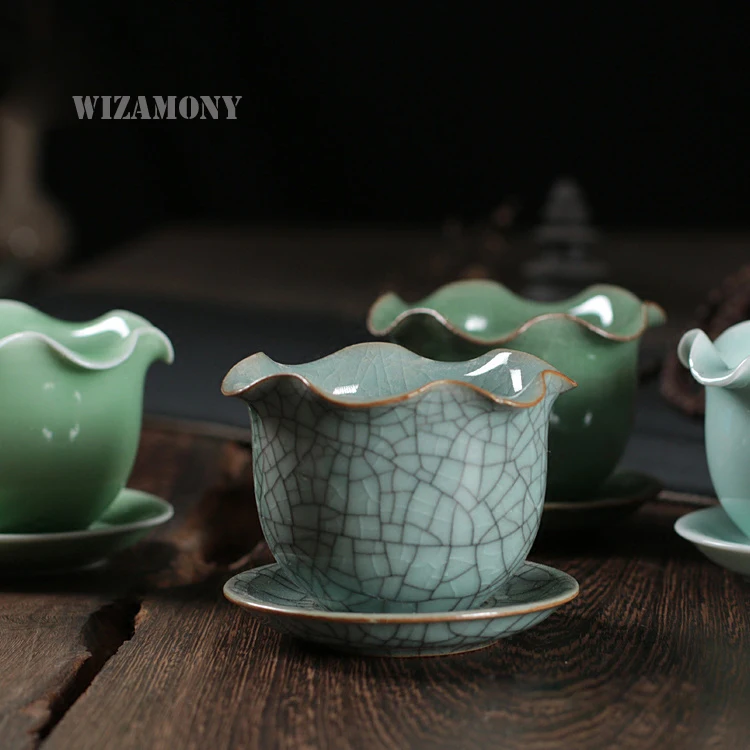 WIZAMONY Kawaii керамический цветочный горшок булбазавр плантатор милый Longquan Celadon