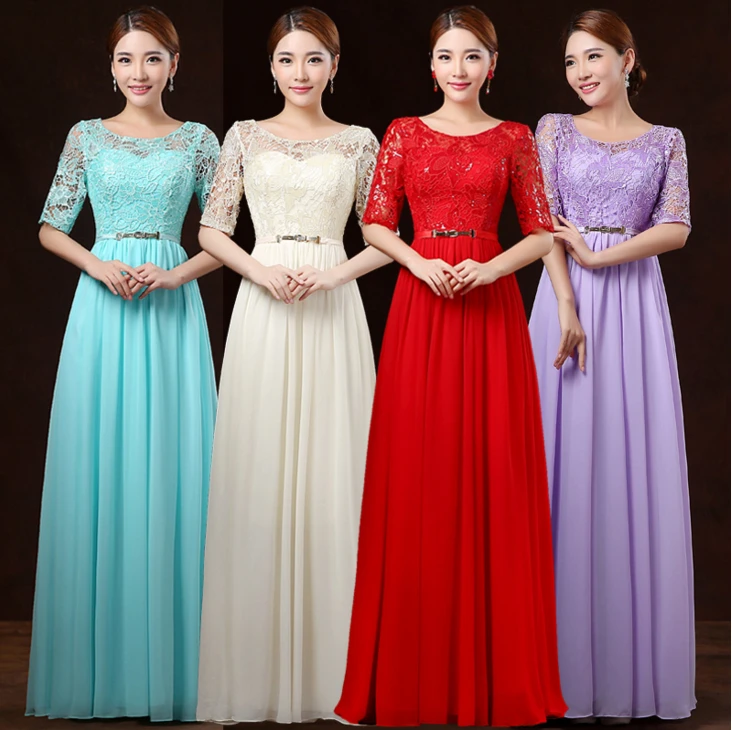 Женское кружевное платье подружки невесты длинное вечернее в пол с коротким