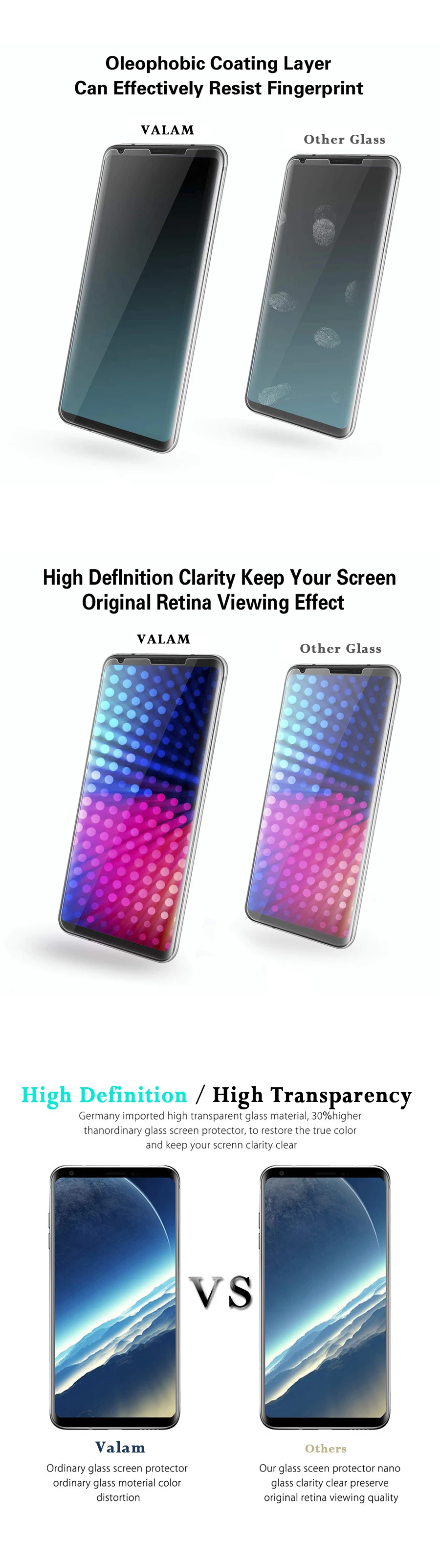 VALAM 3D изогнутое закаленное стекло для LG V30 V40 G7 G8 V50 ThinQ Защитная пленка для экрана УФ жидкое полноклеевое стекло для LG H930 пленка