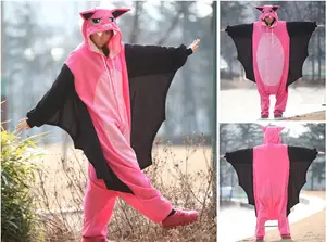 Новый дизайн, розовый костюм летучая мышь вампира с клыками, костюмы для вечевечерние НКИ на Хэллоуин для взрослых, Женский костюм-комбинезон для косплевечерние