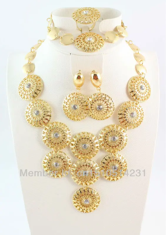 Комплект из колье и серёг с золотым покрытием|necklace earrings jewelry set|fashion setjewelry sets |